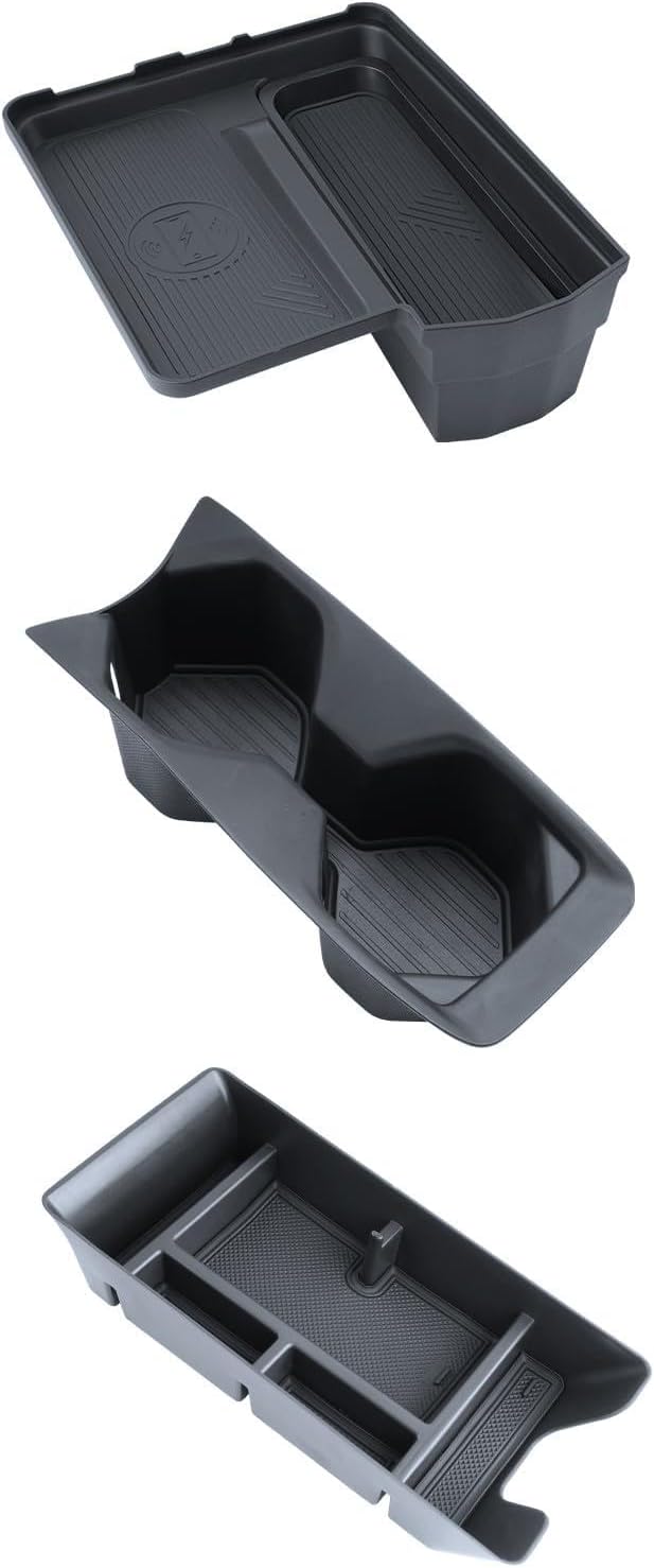 for 2PCS Center Console Coin Box Organizer&Water Cup Holder Insert ABS Materials Compatible with 2016-2023 Toyota Tacoma