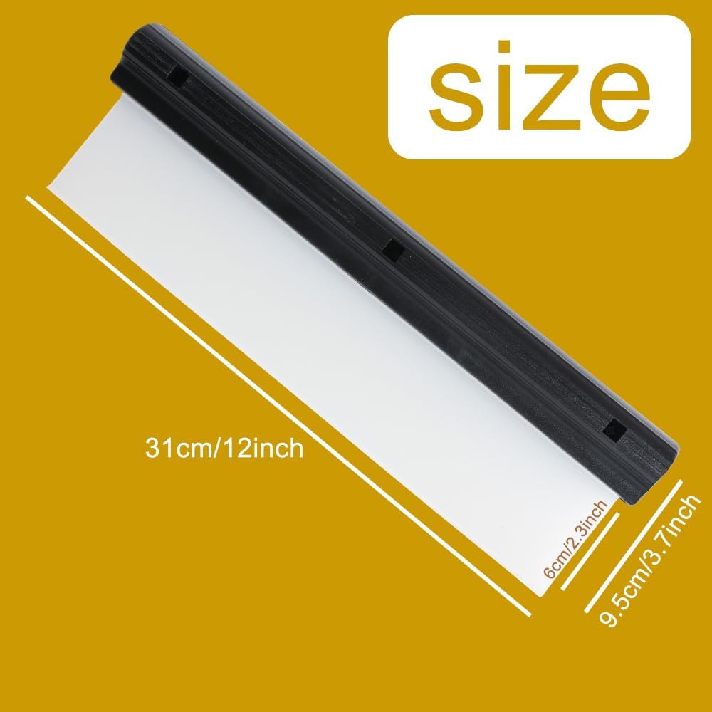 Car Squeegee,12 inch Silicone Automotive Water Wiper for Drying,Flexible Auto T-Bar Water Blade for Car,Windshield,Glass,Window,Bathroom (Black)