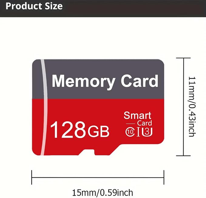 2 Pack Memory Card 128GB with Adapter, High Speed TF Card, UHS-I C10 A1 Memory