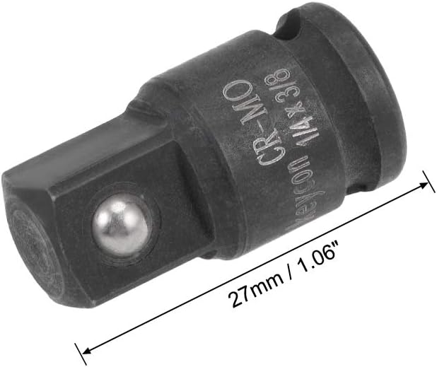 uxcell 1/4" Drive (Female) x 3/8" (Male) Impact Socket Adapter for Use with Air Impact Wrenches, Breaker Bars, Ratchets, CR-MO Steel
