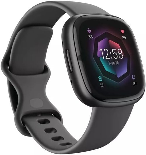 Fitbit Sense 2 Smartwatch - Advanced Health Monitoring, ECG, SpO2, GPS | Shadow Grey/Graphite, One Size