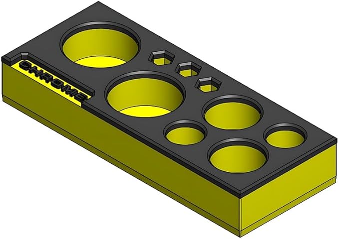 MagAttach Chrome Adapter and Short Extensions Magnetic Interconnecting Organizer Tray (Yellow/Black)