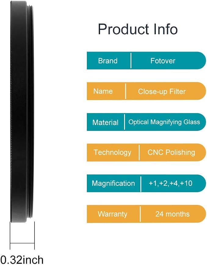 55mm Close-up Filter Kit 4 Pieces Macro Filter Accessory Close-up Lens Filter