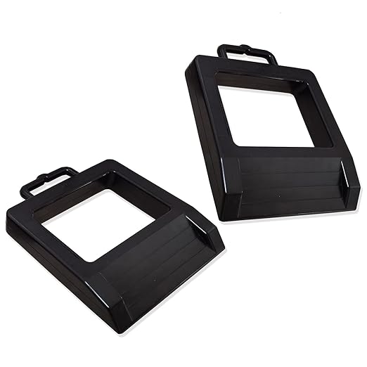 Rubber Heavy Duty Pallet Jack Rubber Wheel Chock 2 Pack, Premium Pallet Jack Stopper for Truck 14.2" Length x 11.2" Width x 2" Height (Black, 2 Packs)