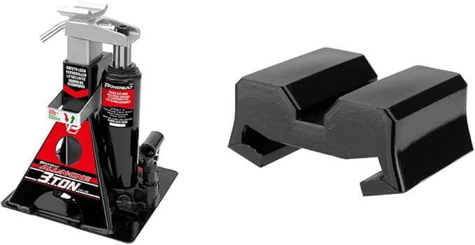 Powerbuilt 3 Ton, Bottle Jack and Jack Stands in One & All-in-One Unijack Pinch Weld Saddle Adapter, Protect Vehicle Frame, Car Lift - 240337