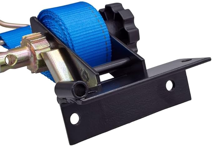Mytee Products 2 Pack 1-1/2"x7' Blue Ladder Rack Ratchet Straps with J-Hook (Pair) - 500 lbs Square Tube Mount - Retractable Ratchet Tie Down Strap for Roof Rack