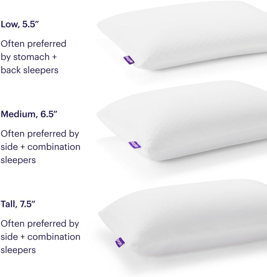 Purple Harmony Pillow - Medium Loft, King Size - Cooling Gel Neck Pillow