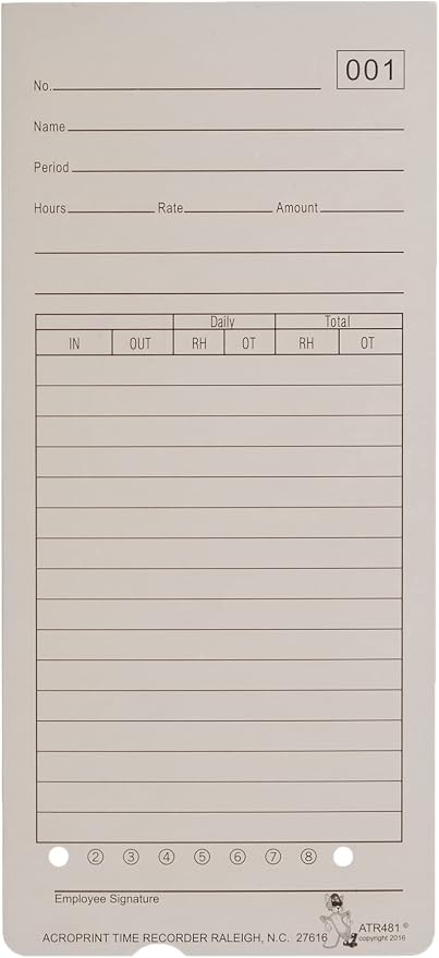 Acroprint 09-9115-000 Time Cards