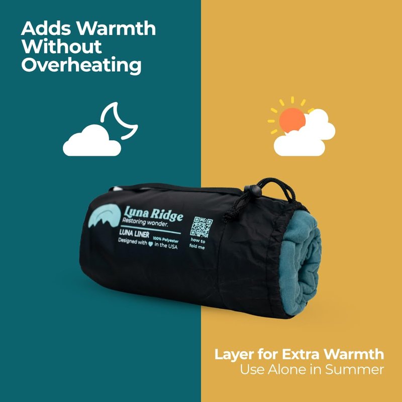 Sleeping Bag Liner for Hot or Cold Weather Camping, Ultra-Soft, Washable 86x35" , Lightweight & Anti-Static Polyester Knit, Sleep Sack Adult Travel Sheets, Summer Sleeping Bag liner Cotton Feel