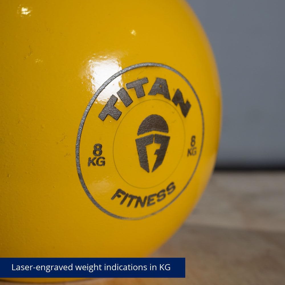 Titan Fitness Competition Kettlebell - Durable Single Piece Casting for Full Body Workouts | KG Markings