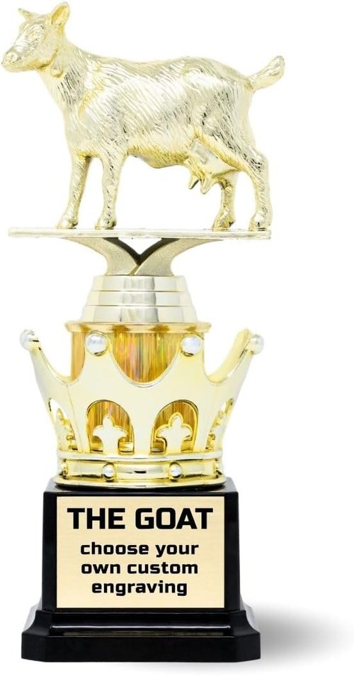 Alpha Awards Goat Trophy - G.O.A.T. Funny Trophy with Custom Plate Option | Perfect Appreciation Gift for Boss or Friend