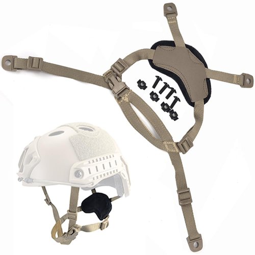 H World Shopping Helmet General Suspension Lanyard Chin Strap with Bolts and Screws for Fast ACH MICH IBH Helmet DE