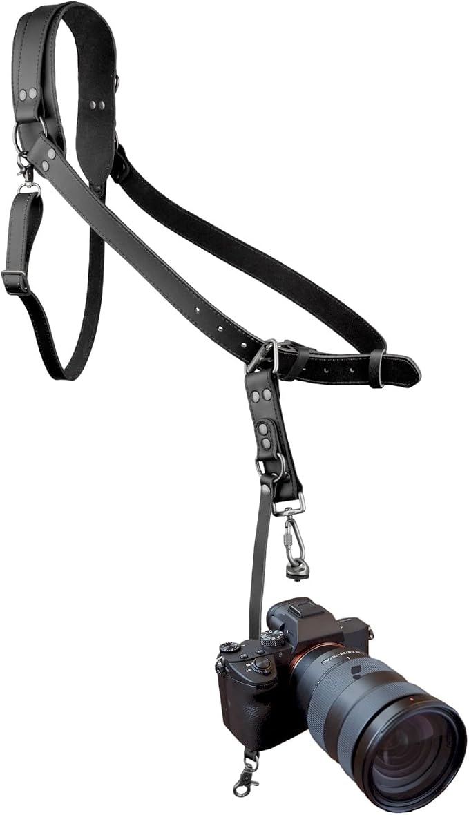 Leather Camera Harness for 1 Camera, Single Camera Strap for Photographers