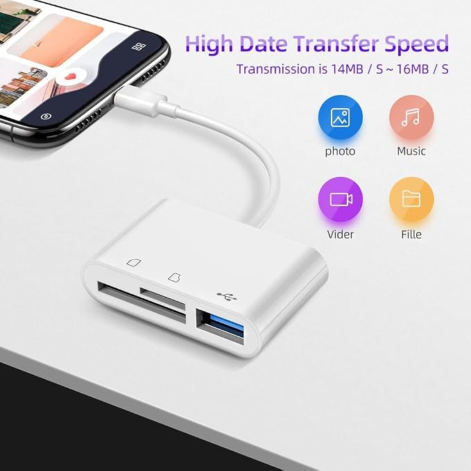 RayCue USB C to Micro SD TF Memory Card Reader, 3-in-1 USB C Camera Card Reader