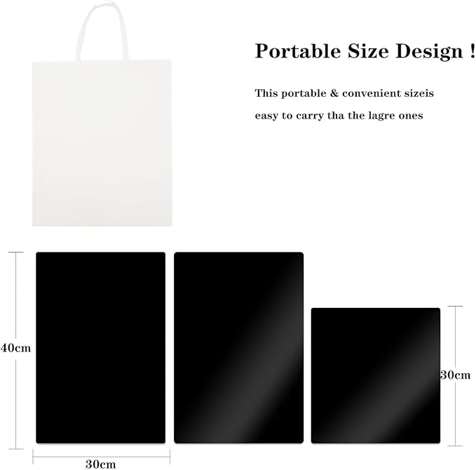 2 PCS Board Photo Backdrop, 16x12 Inch Black Double Sided Matte and Reflective