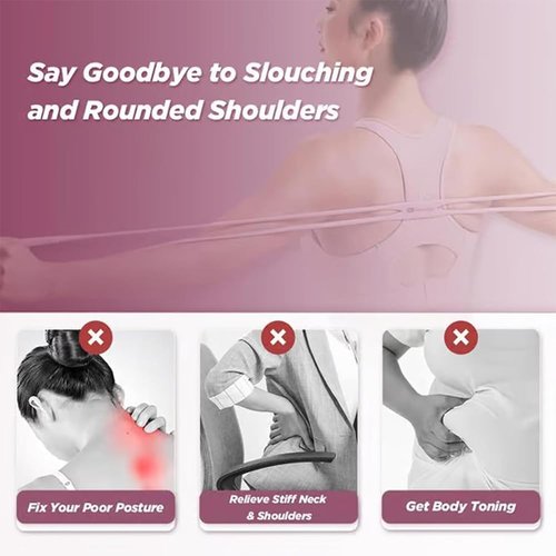 Figure 8 Resistance Band - Elastic Fitness Bands with Handles for Arms, Back & Shoulder Workouts