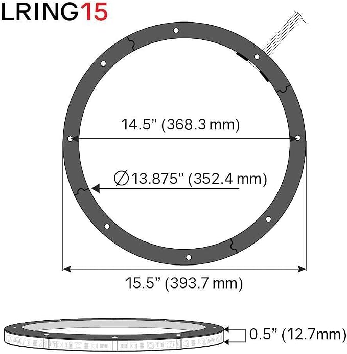 DS18 LRING15 15” RGB LED Speaker Ring – Waterproof Multi-Color LED Light Ring