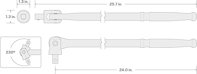 TEKTON 1/2 Inch Drive x 24 Inch Breaker Bar | SBH00224