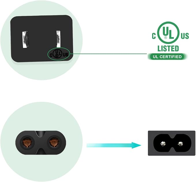 Printer Power Cord for HP OfficeJet Pro/Envy/DeskJet/Photosmart Series