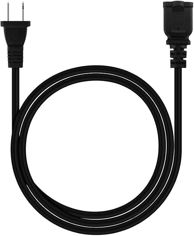 6FT(1.8M) Polarized US 2-Prong Male-Female Extension Power Cord, 2 Outlet Extension Cable Cord US AC 2-Prong Male/Female Power cable10A/125V, Nema 1-15P to 1-15R Cable Polarity