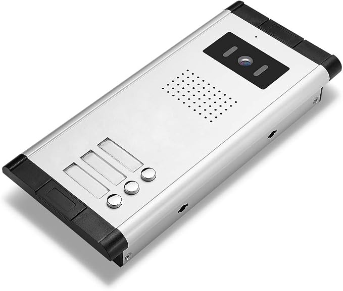 3 Units Apartment Video Intercom System, 7 Inch Monitor Wired Video Doorbell