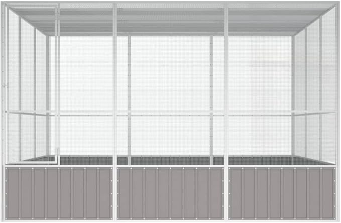 Steel Bird Cage, Large Flight King Bird Cage for Cockatiels African Grey Quaker Amazon Sun Parakeets Green Cheek Conures Pigeons Parrot Bird Cage Birdcage, Gray 119.1"x127.8"x83.3" -AA