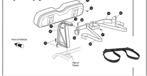 BestAccess Golf Cart Bag Strap Rack Assembly| Rear Seat Bag Attachment Holder Bracket-Black for EZGO Medalist & TXT DCS/PDS Yearly1994-up Replace#71851-G01