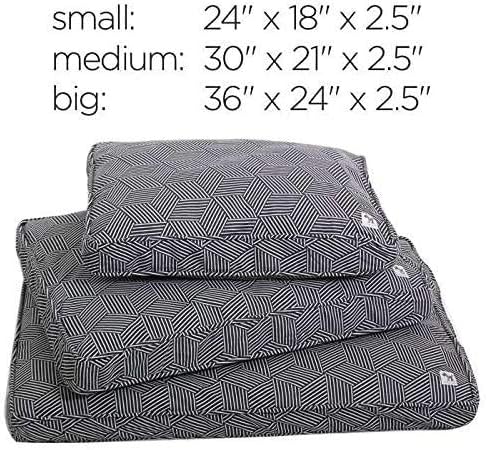 Molly Mutt Sheepy Wool-Filled Crate Pad, GOTS-Certified 100% Organic Cotton Canvas Cover with Soft 100% Natural Wool Insert, Ideal for Dog Bed or Kennel, Rough Gem, 54" x 37" x 2.5"
