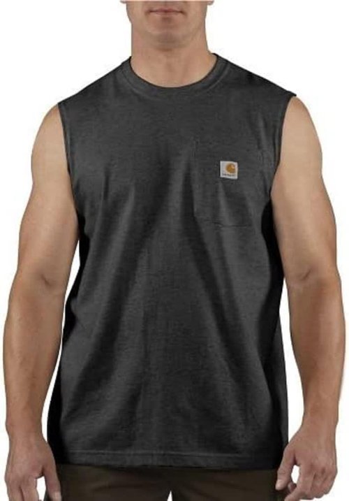 Carhartt Men's Heavyweight Sleeveless Pocket T-Shirt - Relaxed Fit | Durable Comfort in Black