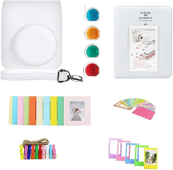 FUJIFILM INSTAX Mini 12 Instant Film Camera | Clay White Bundled