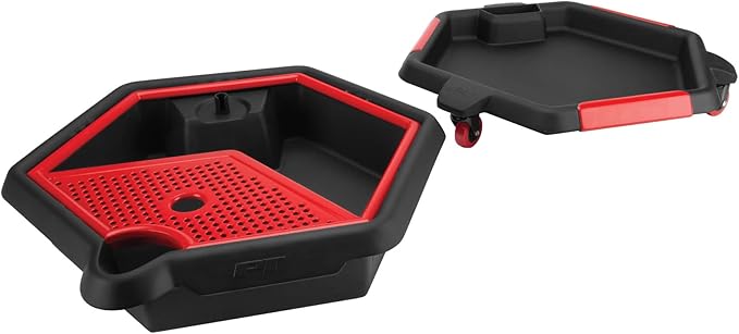 Performance Tool W4074 2 in 1 Drain Pan and Tool Caddy - Conveniently Collects Oil and Organizes Tools for Automotive Repairs