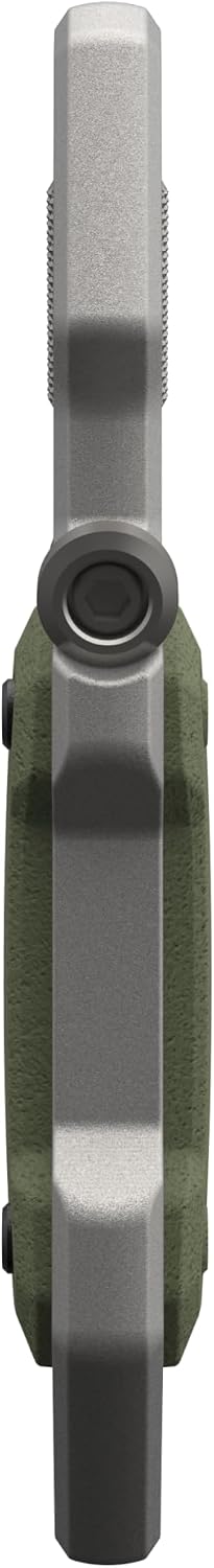 URBAN ARMOR GEAR UAG Designed for AirTag Case with Built-in Bottle Opener Monarch - Hard Shell Lock Case AirTag Holder with Durable Locking Carabiner for Keys, Luggage & Bags, Olive Drab/Silver