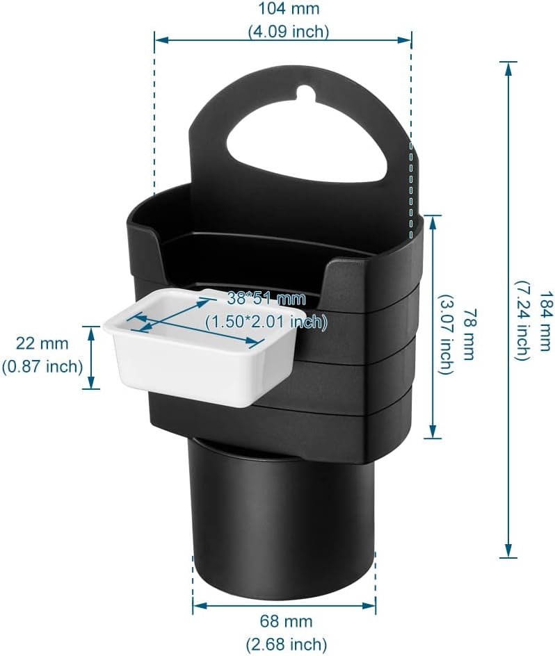 French Fry Holder for Car Multi-Purpose Fast Food Drink Cup Holder Expander Car Storage Box Holder with Dipping Sauce Holder