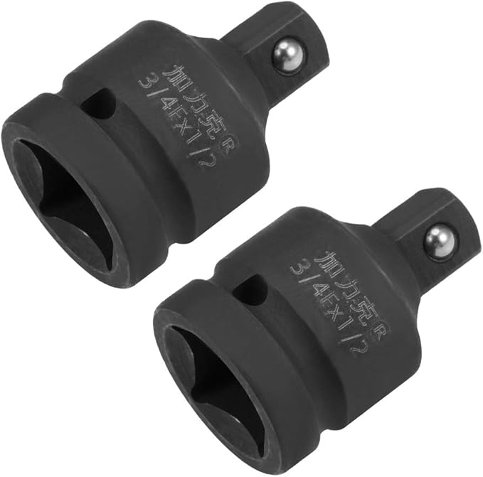 uxcell 2pcs 3/4" Drive (Female) x 1/2" (Male) Impact Socket Reducer for Use with Air Impact Drivers, Breaker Bars, Ratchets, CR-MO Steel