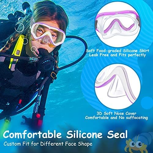 Vvinca Kids Swim Goggles - Anti-Fog Diving Mask with Nose Cover & Elastic Strap | Ages 3-14
