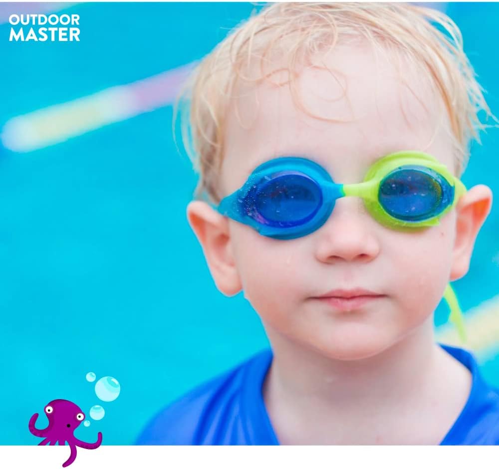 OutdoorMaster Kids Swim Goggles - Quick Adjustable Strap | 2 Pack for Comfortable Swimming