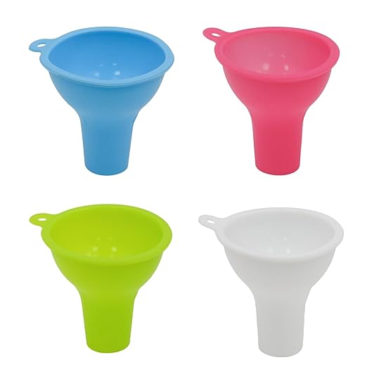 4 PCS Wide Mouth Funnels, Silicone Funnels for Filling Bottles, Multi Color Flexible Canning Funnel Set for Jars, Kitchen Use, Liquid Oil and Powder Transfer(Color 2)
