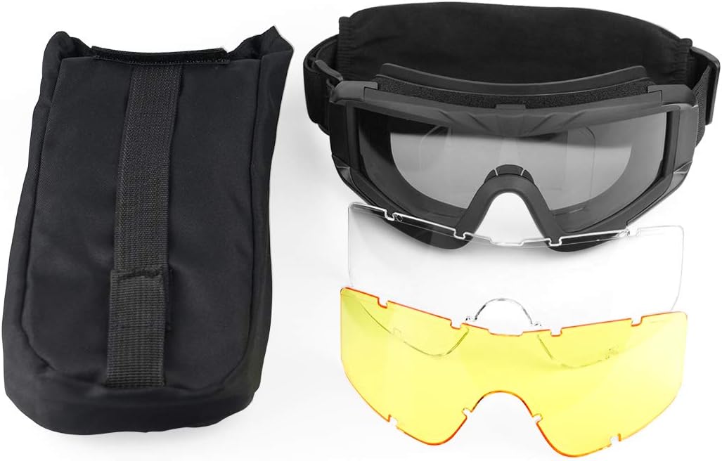 Xaegistac Tactical Airsoft Goggles - Anti-Fog Safety Glasses for Hunting & Cycling