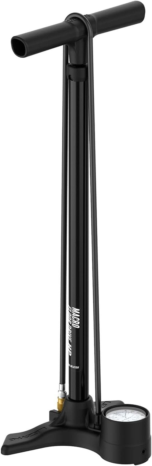 LEZYNE Macro Floor Drive Bicycle Pump - High Pressure 220 PSI with 2.5" Analog Gauge | Fits Presta/Schrader Valves