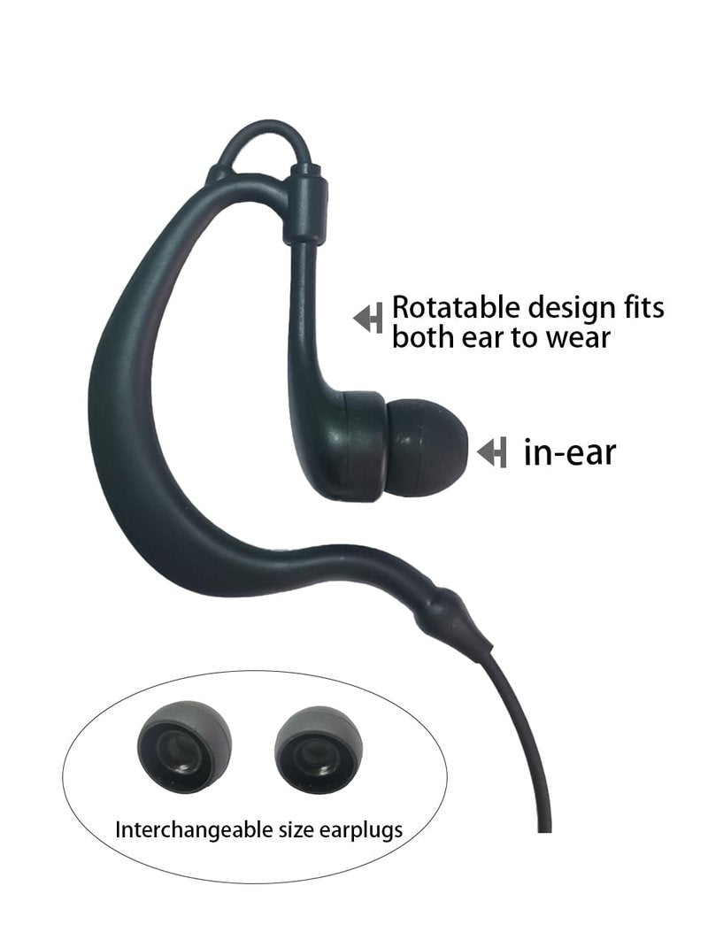 WETIN Walkie Talkie earpiece Walkie Talkie Headset with mic Compatible Midland Walkie Talkie Earpiece gxt1000vp4 gxt1000 with PTT/VOX Pair