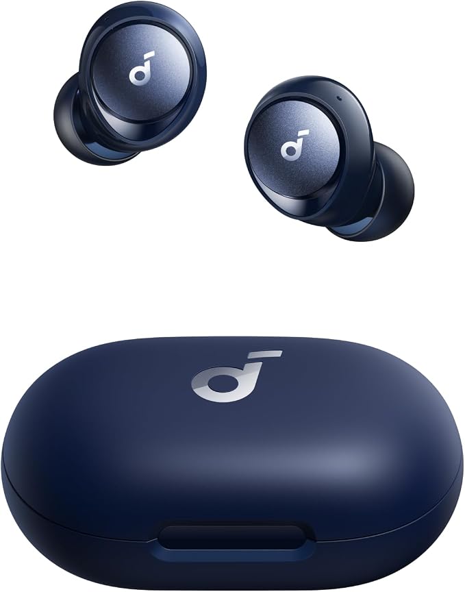 Soundcore by Anker Space A40 Adaptive Active Noise Cancelling Earbuds | Reduce Noise by Up to 98%, Ultra Long 50H Playtime, 10H Single Playtime, Hi-Res Sound, Comfortable Fit, Wireless Charge