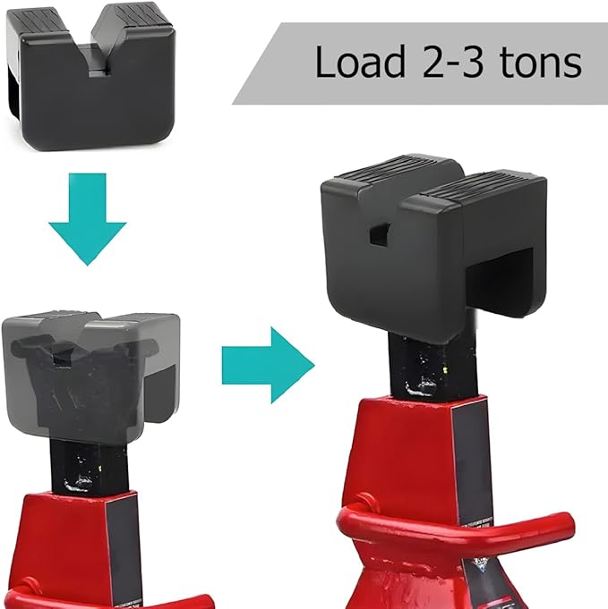 BELOMI Jack Stand Pads, 2 Pcs 3 Ton Jack Pad Adapter, Universal Rubber Slotted Frame Rail Pinch Welds Protector Pad for Jack Stand Support Lift, Car Accessories for Sedan, SUV and More
