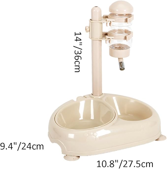 Automatic Feeders Portion Control Water Food Dispenser Bowl Lift Drinking Fountain Dog Cat Fuchsia-Non Slip Advance