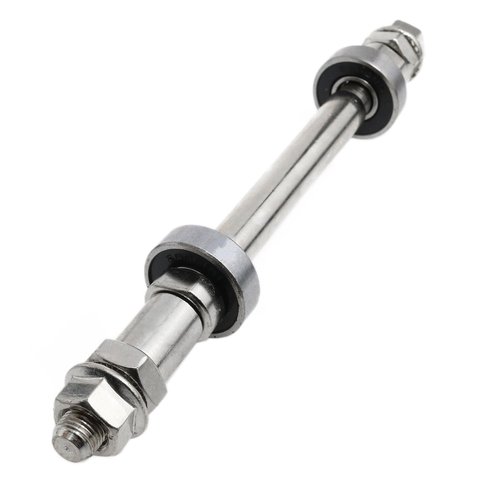 Meuey Lyot Rear Hub Axle Bike Axle Bicycle Axle 180mm/7.08inch Bicycle Multiple Speed Rear Hub Axle 3/8inch Sliver 26 tpi Hub Nut Washer Kit 1PCS