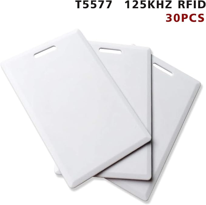 30 PCS T5577 Thick Smart Cards, Contactless 125khz RFID Rewritable Proximity