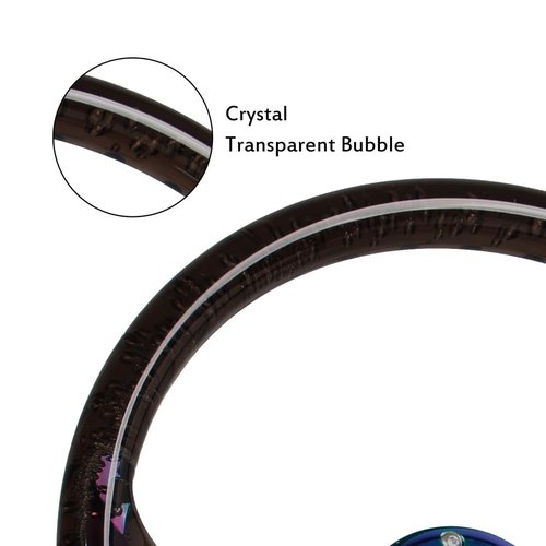 Black Crystal Acrylic Racing Steering Wheel 350mm/13.8'' Golf Cart Steering Wheel Universal for Club Car EZGO RXV & TXT, Yamaha,Race and Sim Racing Setup