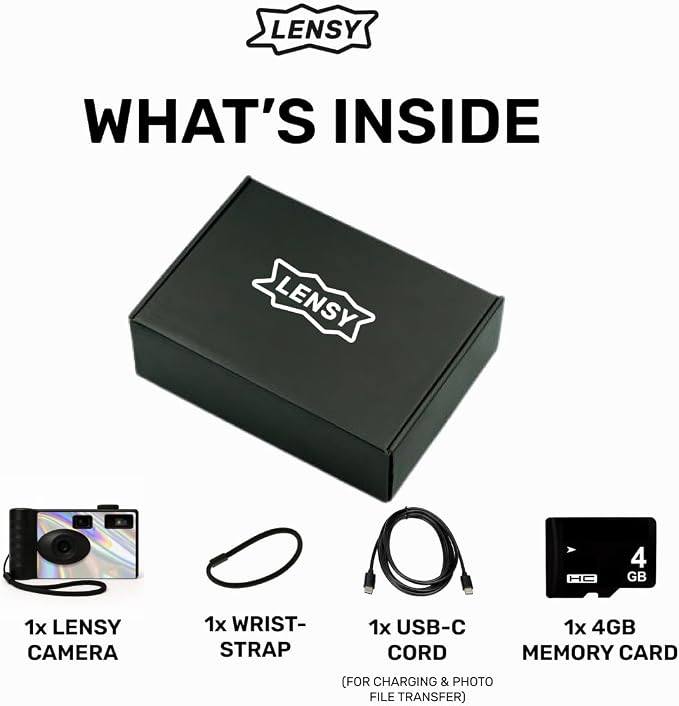 LENSY Screen Free Digital Camera | Four Built in Filters | Rechargeable