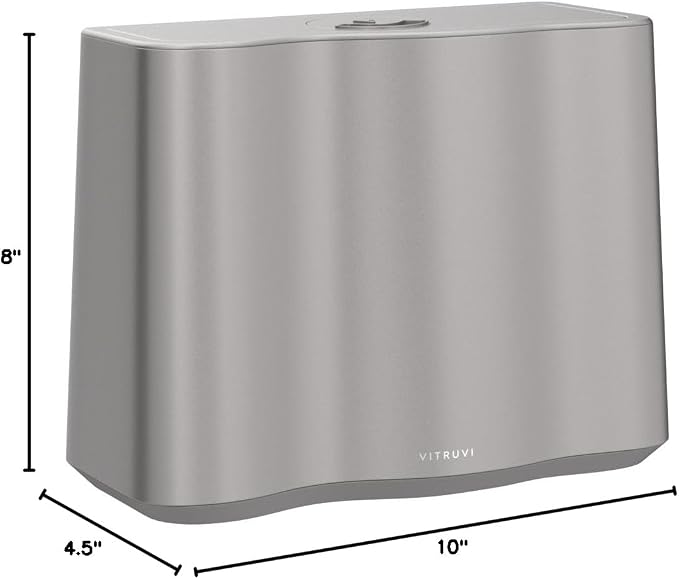 Vitruvi Cloud Bedside Humidifier, Dove, 24 Hr Run Time, 602ft Coverage, Large Home Bedroom - Night Mode - Includes 3 Month Filter