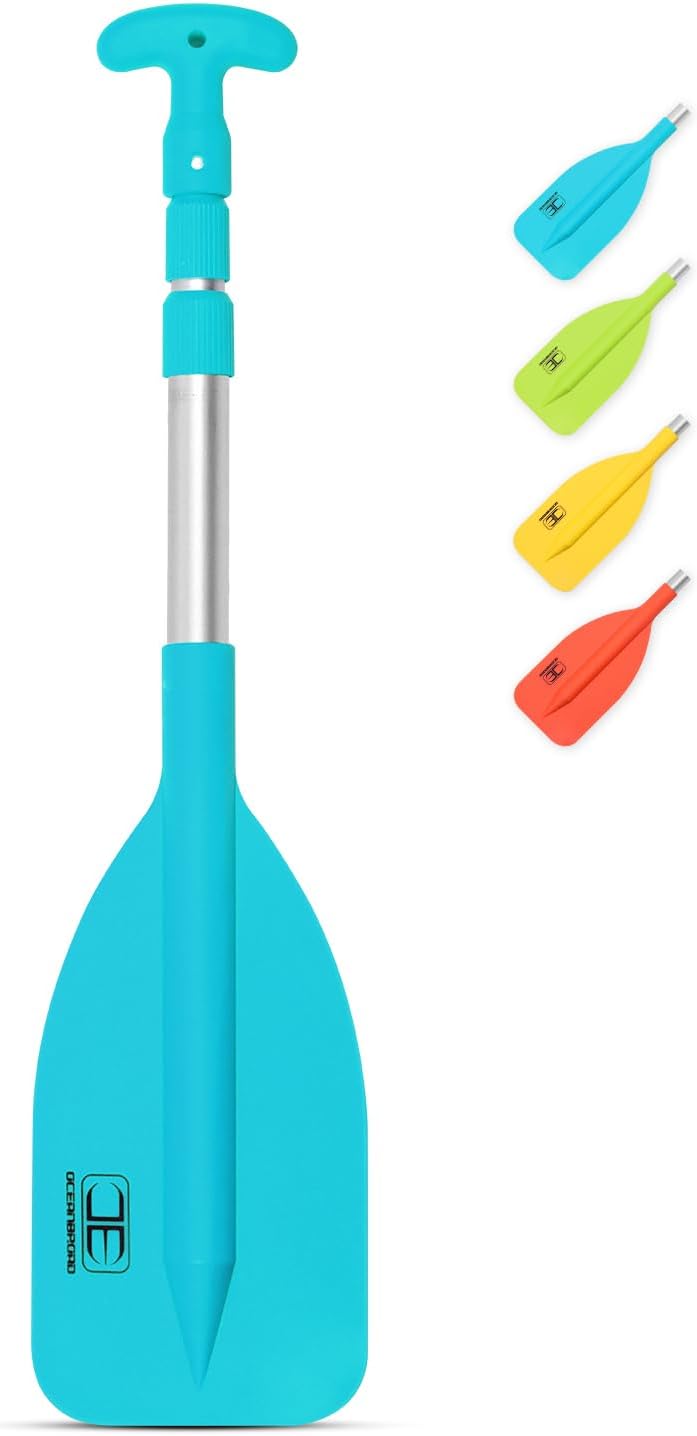 OCEANBROAD Telescoping Emergency Paddle - Adjustable 21''-42'' or 26''-54'' Aluminum Shaft for Kayaking & Canoeing