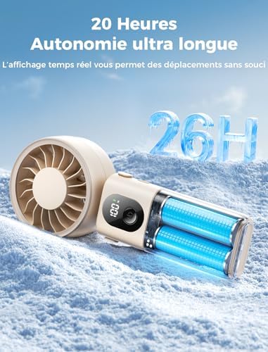 Aecooly Mighty Portable Handheld Fan | 26H Max Cooling | 3 Flexible Modes